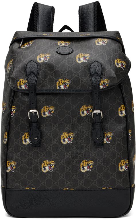 gucci backpack tiger black|Gucci tiger tech backpack.